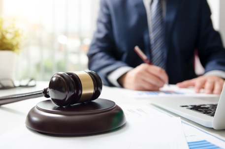lawyer sitting at his desk